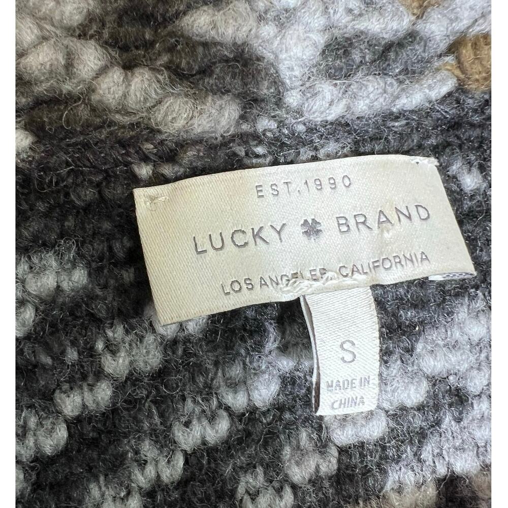 Lucky Brand Wool Size S Cardigan Lagenlook Layering Thick Knit Draped Oversized - Picture 3 of 12